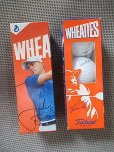 Jordan Spieth & Tiger Woods Titleist Wheaties Golf Ball Sleeves 3 Balls each NIB - Picture 1 of 4