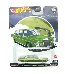 Hot Wheels Mercedes Benz 280 SEL 4.5 coche carretera 1/5 1972 verde 1:64 - Imagen 1 de 1