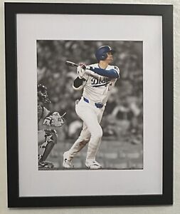 New Framed/Matted 8 X 10 Photo Of Los Angeles Dodgers Star Shohei Ohtani.
