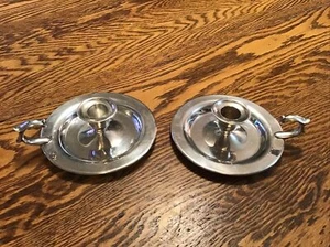 Vintage WM Rogers Silverplated Chamber Candlestick Holders (Matching pair) - Picture 1 of 5
