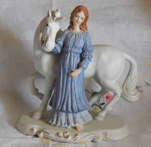 "FIGURA DE NIÑA Y UNICORNIO ENESCO 7" - Imagen 1 de 7