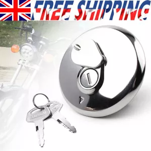New Motorbike Fuel Gas Tank Cap Cover with 2 Keys Replacement For Suzuki GN125 - Picture 1 of 9