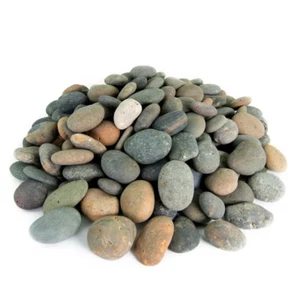 0,25 Cu. Fuß 1-2 Zoll gemischte mexikanische Strandkieselsteine ​​-glatte Felsen für Garten & Teich - Bild 1 von 7