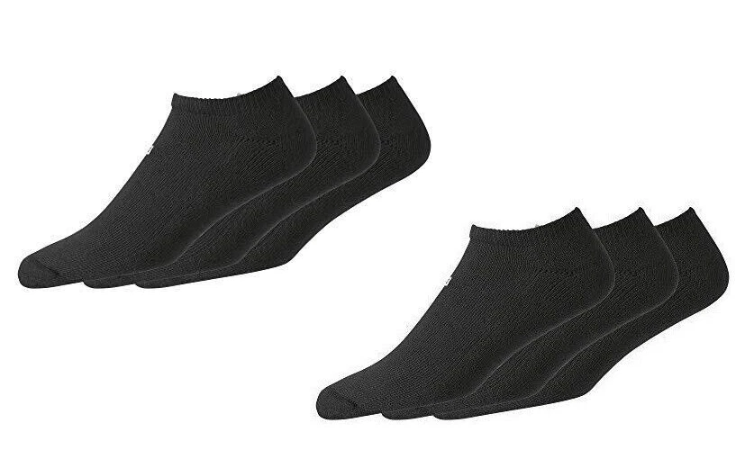 RARO (6) PAR NUEVO FootJoy Hombres ComfortSof CORTE BAJO Calcetines de Golf, TODOS NEGROS Foto 1 de 1