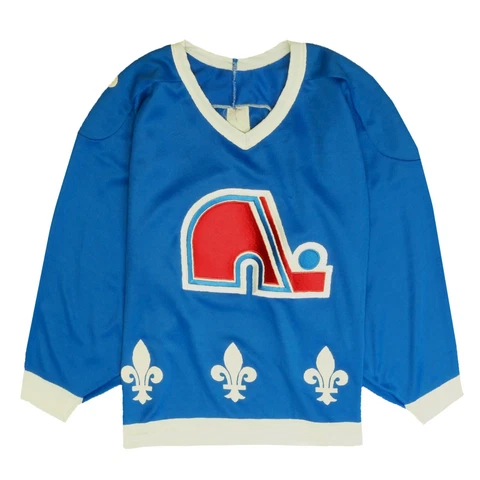 Vintage Quebec Nordiques CCM Maska Hockey Jersey Size Medium Blue 90s NHL Cover