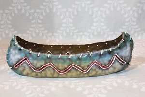 RARE 14" Department 56-41728 Metal/Tin Canoe Decor Handpainted Rustic Southwest - Picture 1 of 14