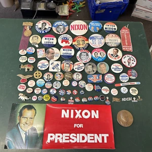 Large Lot RICHARD NIXON Ribbon PRESIDENT campaign pin pinback button political - Picture 1 of 24