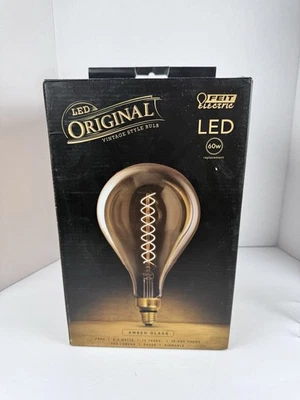 Feit Electric PS50 E26 (Medium) LED  Amber 60 Watt/ 6.5 Equiv 11” Bulb NIB - Image 1 of 4