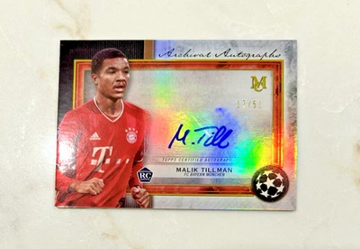 2020-21 Topps Museum UCL MALIK TILLMAN Rookie Auto Gold /50 - BAYERN / USMNT - Image 1 of 2