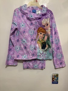 Disney Frozen Girls 2 Pc Pajama Button Front Pants Set Small (6/6X) NWT - Picture 1 of 9