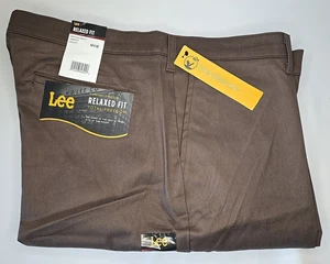 Lee Men's Relaxed Fit Total Freedom Pants Brown Comfort Stretch Size 42X30 - Picture 1 of 8