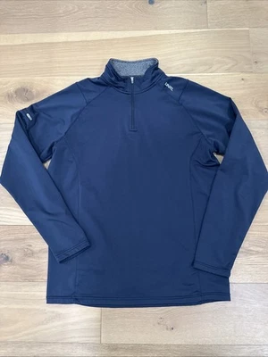 Pullover UNRL Elite 1/4 Cremallera Rendimiento Logo Deportivo Hombres Grande Azul Golf Foto 1 de 4