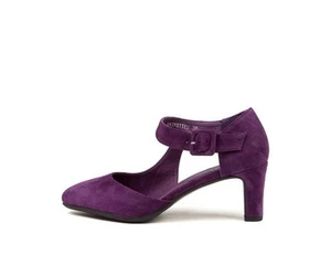Django and Juliette Trinities Purple Suede Size 38 AU 7  Mary Jane Block Heel  - Picture 1 of 11