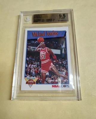 Hoops Slam Dunk 1991 #iv Michael Jordan Bulls Hof BGS 9,5 gema como nueva 10 Foto 1 de 2