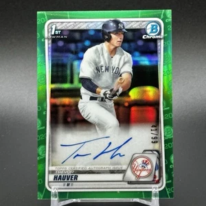 Trevor Hauver 2020 Bowman Chrome Green #'d /99 1st Auto Refractor Yankees CDA-TH - Picture 1 of 3