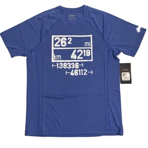 T-shirt Asics uomo piccola manica corta blu equazione tecnica MR2251-8107 nuova con etichetta - Foto 1 di 7