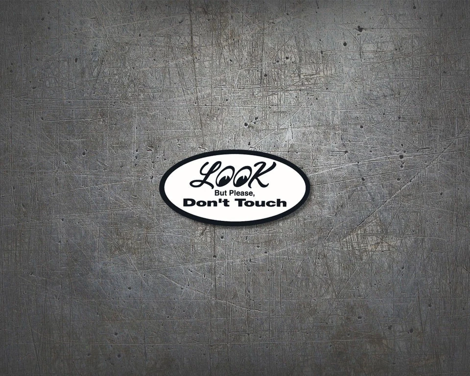 Look Don't Touch original Mooneyes Aufkleber - NOS Aircooled Hot Rod V8 Sticker