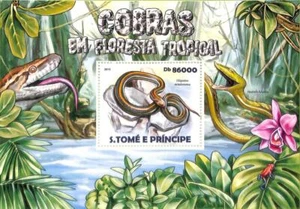 A8629 - S.TOME - Foglio francobolli - 2015 COBRA, SERPENTI, rettili - Foto 1 di 1