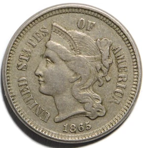 1865 Three Cent Nickel - Picture 1 of 2