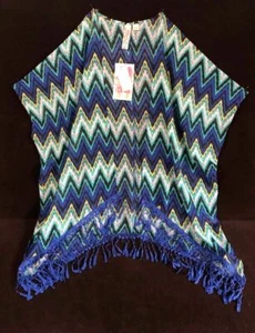Miken Schwimmen Überziehen Kleid Tunika, neu kobaltblau Chevron, Medium/Large - Neu mit Etikett - Bild 1 von 2