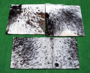 100% COWHIDE LEATHER? CUSHION COVER RUG COWHIDE HAIRON (3 cushion set) SA-1004 - Picture 1 of 5