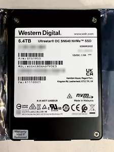 WD 6.4TB SN640 NVMe SSD Write Endurance ISE U.2 0TS1955 WUS4CB064D7P3E3 - Picture 1 of 2