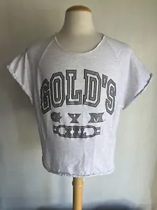 GOLD'S GYM VENICE CALIFORNIA Official Vintage 80s Wide Neck Crop Top T-Shirt XXL - Picture 1 of 7