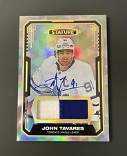 2021-22 Upper Deck Stature John Tavares Patch Auto #1/5 Design Photo Variant #7