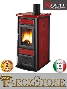 Royal Palazzetti Stuba Rojo 7,1 kW Hogar Estufa Leña Aire Natural Cerámica - Imagen 1 de 2