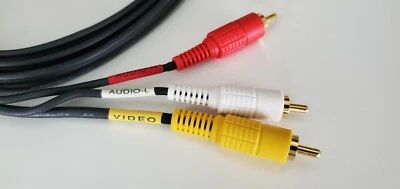 Lots x10 NEW 6FT RCA (Male) A/V Composite Cables SAT DVD VCR -GOLD Jack Quality - Image 1 of 3