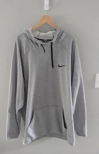 Nike Dri Fit Hoodie 4XL TALL Men Gray Pull Over Swoosh Sweater - Picture 1 of 5