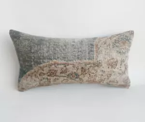 Turkish Carpet Pillow 12x24 Rug Pillow Cover Rustic Pillow Case - Picture 1 of 9
