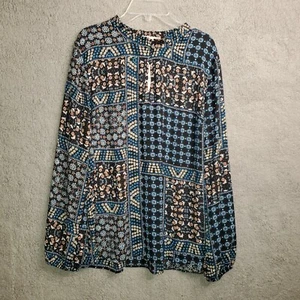 Ann Taylor Loft Patchwork Blouse Long Sleeves Size M NWT MSRP $59 - Picture 1 of 6