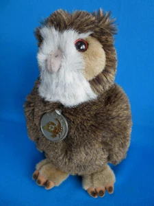 TAWNY OWL 11" faccia grigia uccellino marrone peluche giocattolo morbido TESTA ROTANTE * LEOSCO DOWMAN - Foto 1 di 8