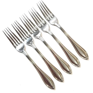 Lotto 5 forchette vintage Wallace Kresson acciaio inox 18/10 posate lucide - Foto 1 di 8