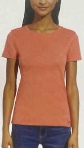 DKNY Women's Crewneck Short Sleeve T-Shirt, Coral Large - Picture 1 of 1