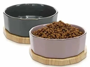 NEW Ceramic Dog Bowl - Set of 2 800ml Water or Food Bowls for Pet - Picture 1 of 4