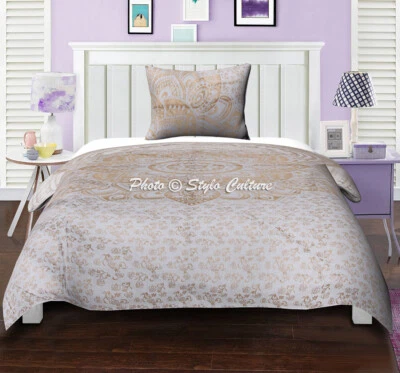 Twin Duvet Quilt Cover Set Indian Hippie Bohemian Mandala Doona Cover Comforter - Image 1 of 3
