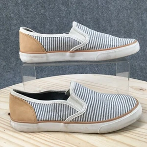 American Eagle Shoes Womens 7 Casual Striped Slip On Flats Sneakers Blue White - Picture 1 of 15