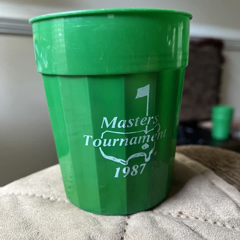 Augusta National Golf Tournament 1987 Green Plastic Cup MASTERS Cover