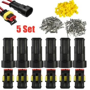 5 Set Stecker Steckverbindung Steckverbinder 2-polig Wasserdicht Auto KFZ Boot - Bild 1 von 8