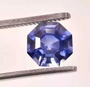 Zafiro azul de Ceilán certificado natural A+ 9,85 quilates+ corte hexagonal piedra preciosa suelta GK - Imagen 1 de 6