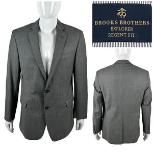 Brooks Brothers Mens 42 L Blazer Jacket Explorer Regent Fit 2 Button Gray EUC - Picture 1 of 14