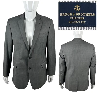 Chaqueta Blazer Brooks Brothers Para Hombres 42 L Explorer Regent Fit 2 Botones Gris Usada en Excelente Condición Foto 1 de 4