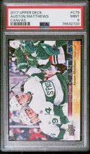 2017-18 Upper Deck UD Canvas Auston Matthews #C79 PSA 9 2nd Year POP 7! RARE