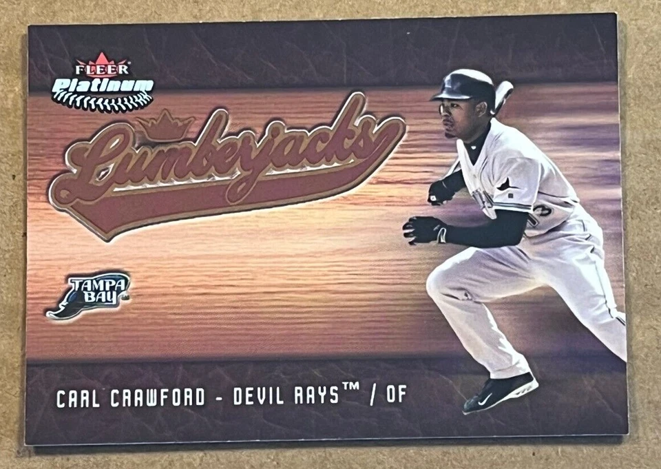 2005 FLEER PLATINUM - LUMBERJACKS INSERT - CARL CRAWFORD RAYS #15 OF 15LJ - Image 1 of 2