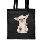 'Begging Chihuahua' Classic Black Shopping Bag (ZB00016204)