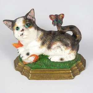 FERMAPORTE FERMA PORTE PORTA FERMAPORTA IN GHISA DIPINTA GATTO VINTAGE - V055 - Bild 1 von 8