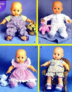 SELTEN SEHR LEICHT BABY PUPPENKLEID PJs Strampler Höschen Schnittmuster Simplicity 7071 - Bild 1 von 7