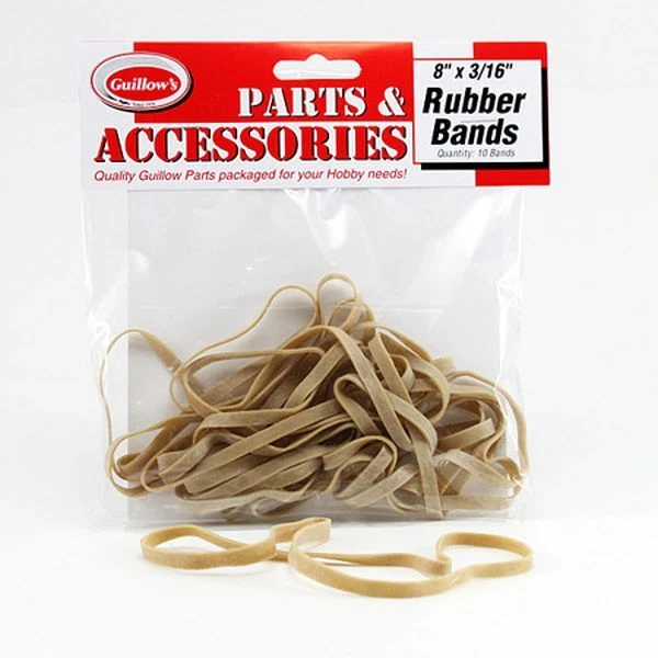 Guillow's Rubber Band Powered Airplane Replacement Rubber Bands 8 x 3/16 10pcs - Image 1 of 1